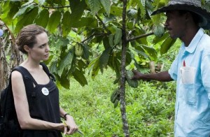 Анджелина Джоли интересовалась бобами в Эквадоре